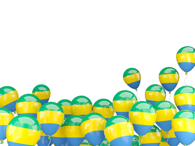 Flying balloons. Download flag icon of Gabon at PNG format