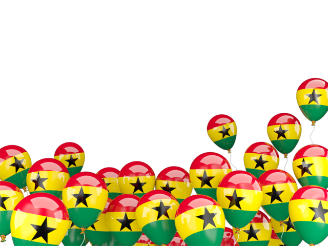 Flying balloons. Download flag icon of Ghana at PNG format