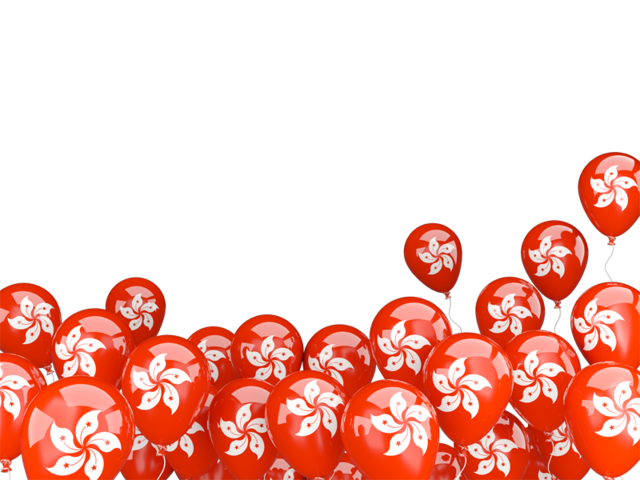 Flying balloons. Download flag icon of Hong Kong at PNG format