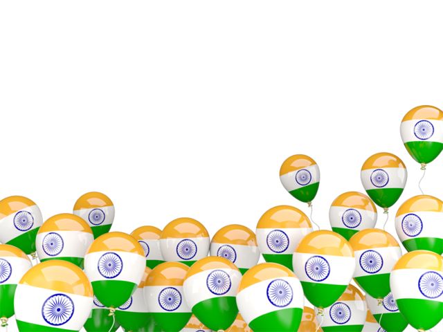 Flying balloons. Download flag icon of India at PNG format
