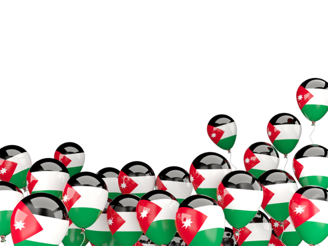 Flying balloons. Download flag icon of Jordan at PNG format