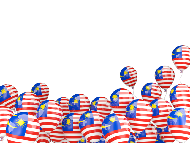 Flying balloons. Illustration of flag of Malaysia