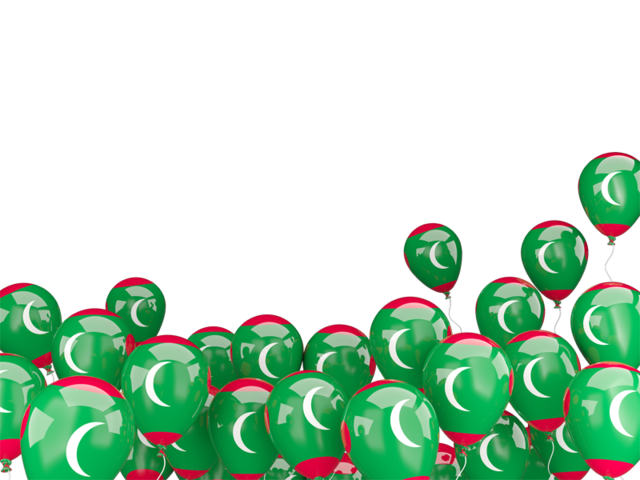 Flying balloons. Download flag icon of Maldives at PNG format