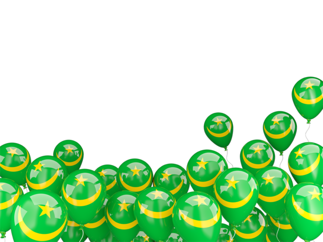 Flying balloons. Download flag icon of Mauritania at PNG format