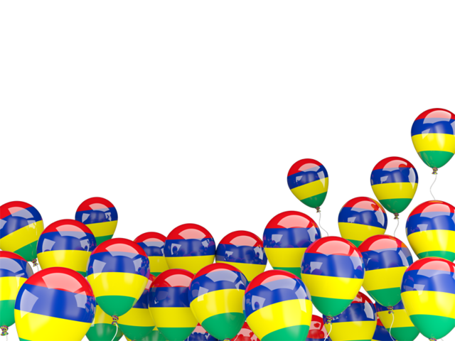 Flying balloons. Download flag icon of Mauritius at PNG format