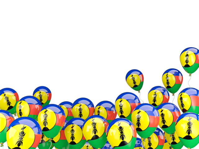Взлетающие воздушные шары. Скачать флаг. Новая Каледония