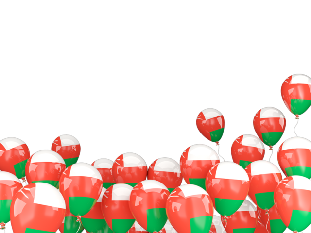 Flying balloons. Download flag icon of Oman at PNG format