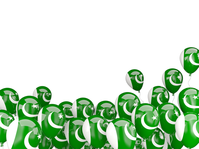 Flying balloons. Download flag icon of Pakistan at PNG format