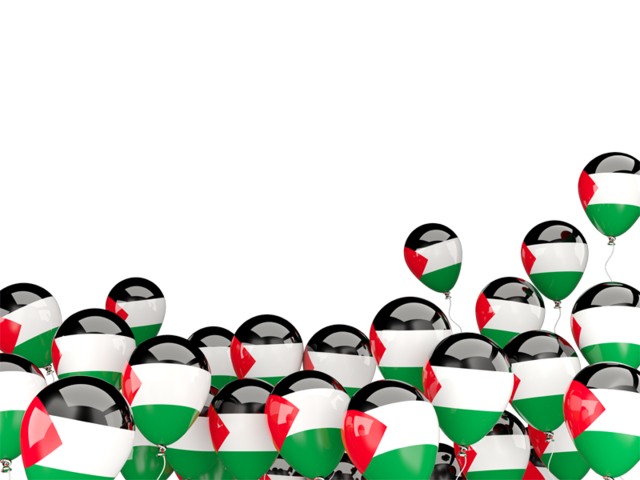 Взлетающие воздушные шары. Скачать флаг. Палестинские территории