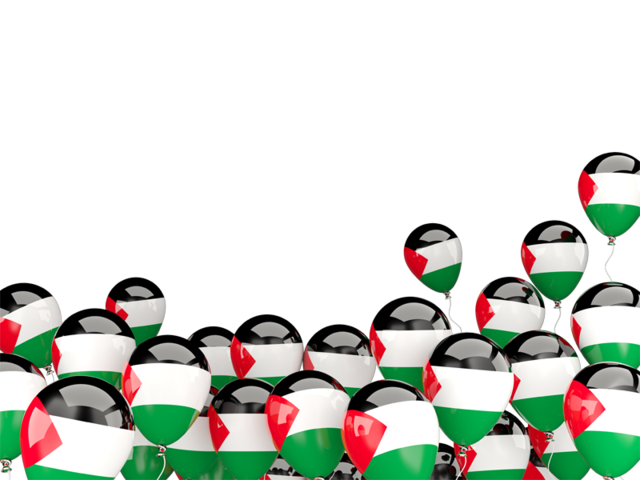 Flying balloons. Download flag icon of Palestinian territories at PNG format