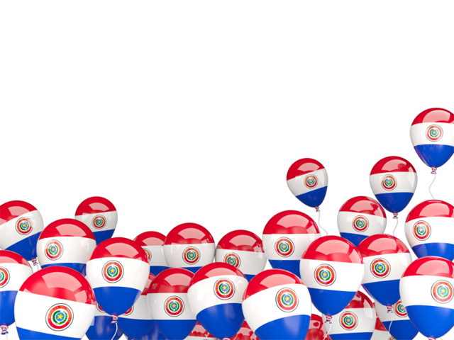 Flying balloons. Download flag icon of Paraguay at PNG format