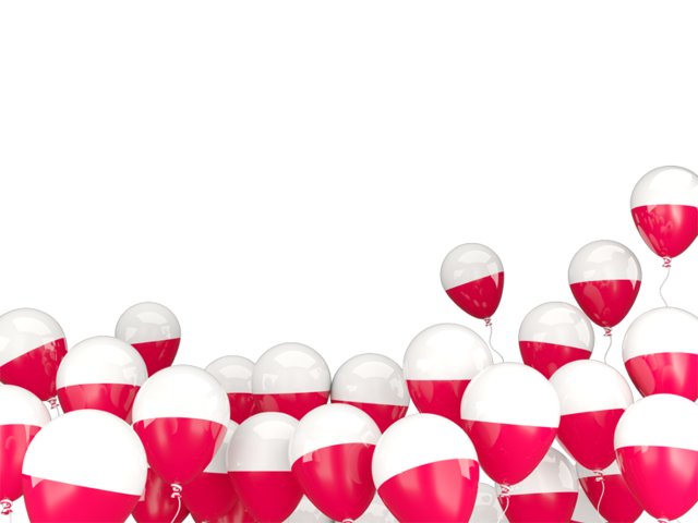 Flying balloons. Download flag icon of Poland at PNG format