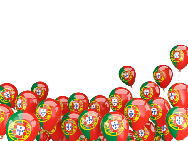 Flying balloons. Download flag icon of Portugal at PNG format