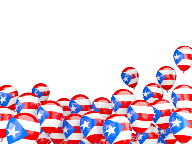 Взлетающие воздушные шары. Скачать флаг. Пуэрто-Рико