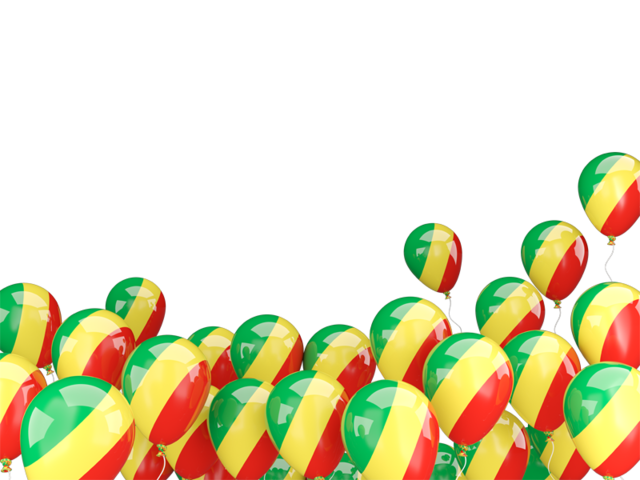 Взлетающие воздушные шары. Скачать флаг. Республика Конго