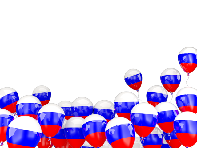 Flying balloons. Download flag icon of Russia at PNG format