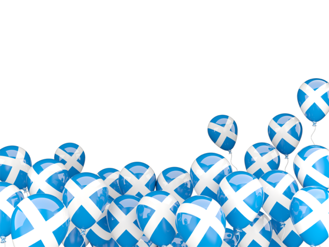 Взлетающие воздушные шары. Скачать флаг. Шотландия