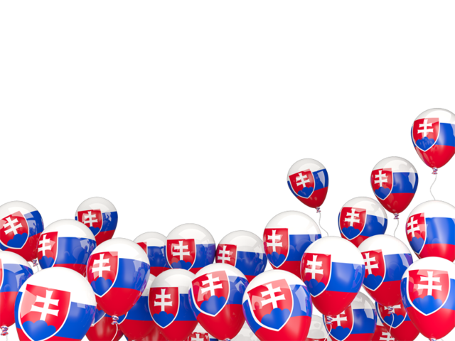 Взлетающие воздушные шары. Скачать флаг. Словакия