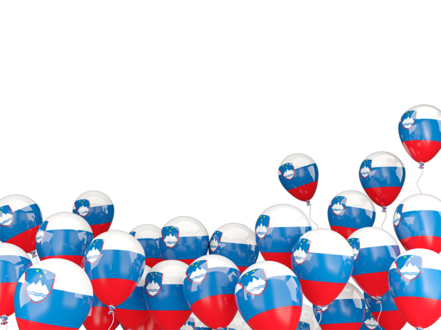 Flying balloons. Download flag icon of Slovenia at PNG format