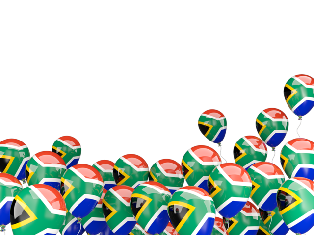 Flying balloons. Download flag icon of South Africa at PNG format