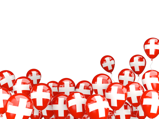Flying balloons. Download flag icon of Switzerland at PNG format