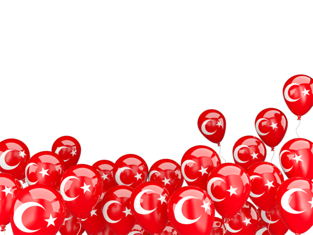 Flying balloons. Download flag icon of Turkey at PNG format