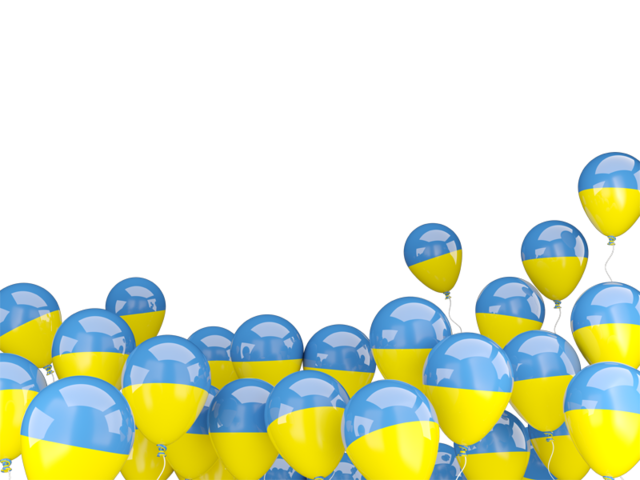 Взлетающие воздушные шары. Скачать флаг. Украина