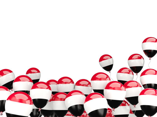 Flying balloons. Download flag icon of Yemen at PNG format