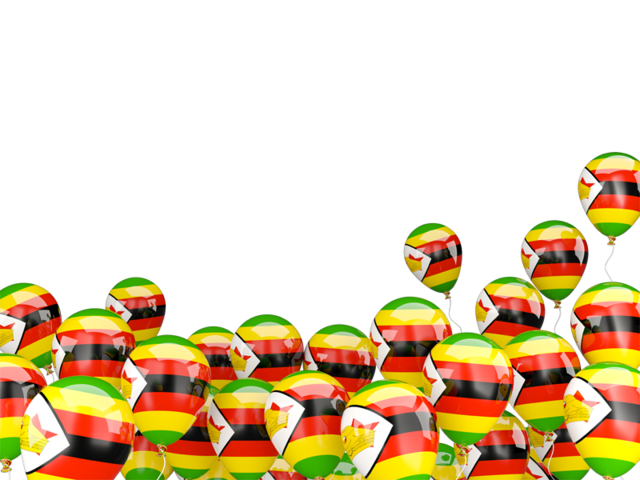 Flying balloons. Download flag icon of Zimbabwe at PNG format