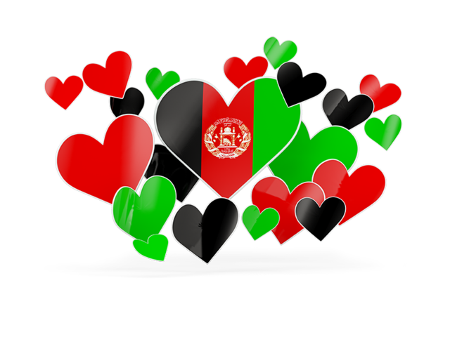 Летающие сердца. Скачать флаг. Афганистан