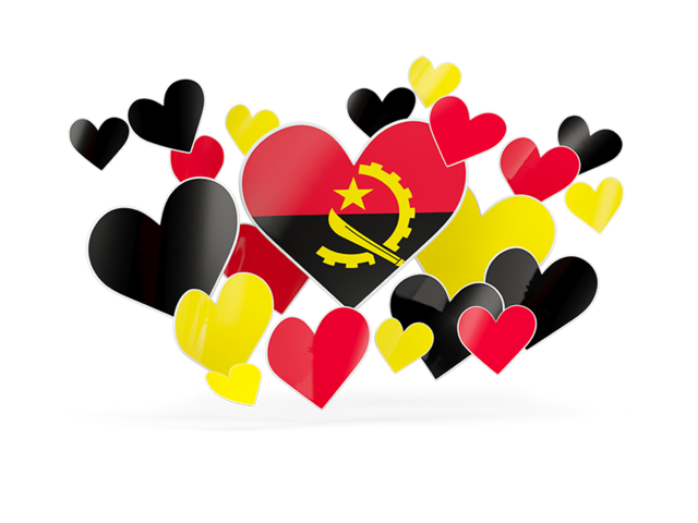 Flying heart stickers. Download flag icon of Angola at PNG format