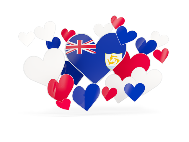 Flying heart stickers. Download flag icon of Anguilla at PNG format