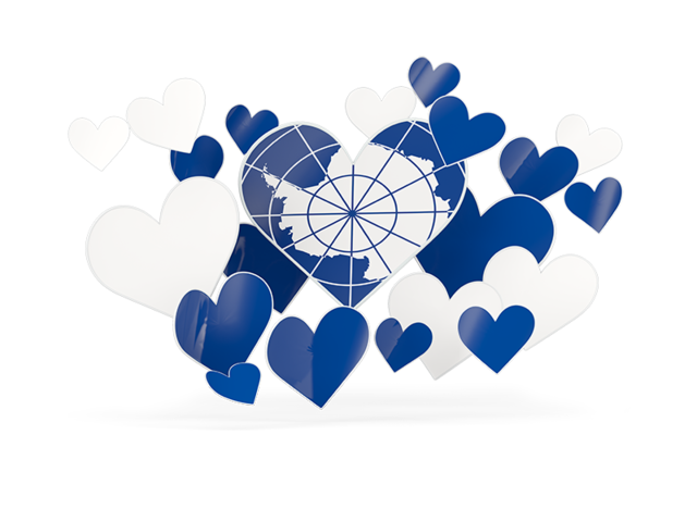 Flying heart stickers. Download flag icon of Antarctica at PNG format