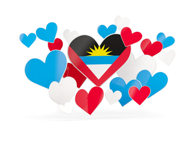 Flying heart stickers. Download flag icon of Antigua and Barbuda at PNG format