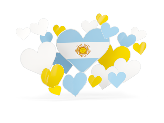 Flying heart stickers. Download flag icon of Argentina at PNG format