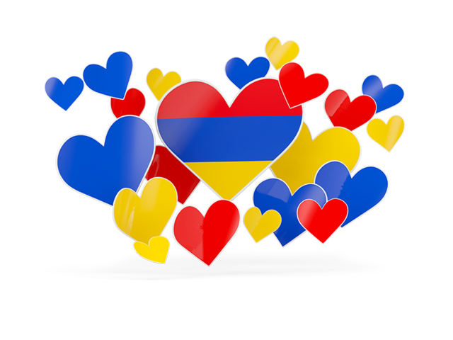 Flying heart stickers. Download flag icon of Armenia at PNG format
