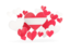 Austria. Flying heart stickers. Download icon.