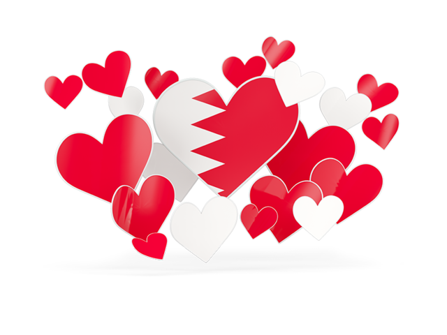 Flying heart stickers. Download flag icon of Bahrain at PNG format