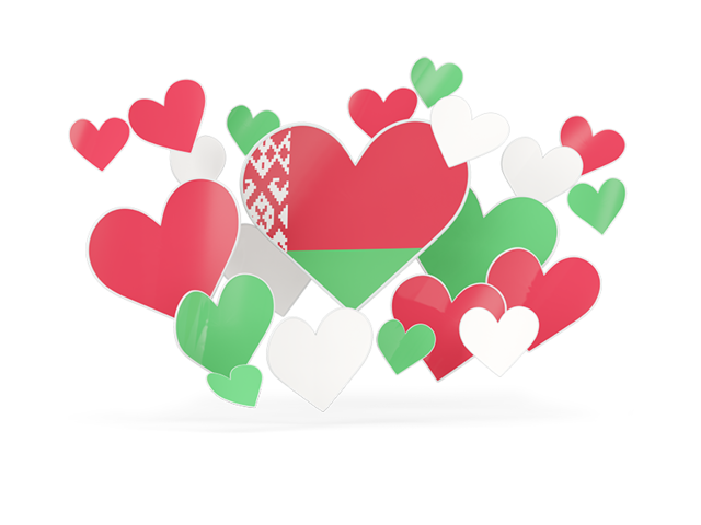 Flying heart stickers. Download flag icon of Belarus at PNG format
