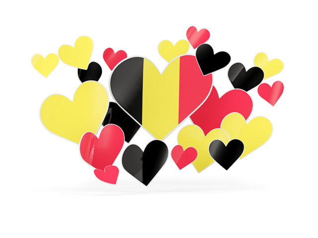 Flying heart stickers. Download flag icon of Belgium at PNG format