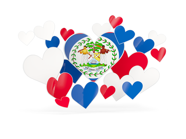 Flying heart stickers. Download flag icon of Belize at PNG format