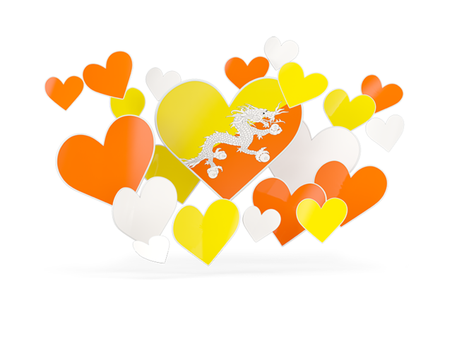 Flying heart stickers. Download flag icon of Bhutan at PNG format