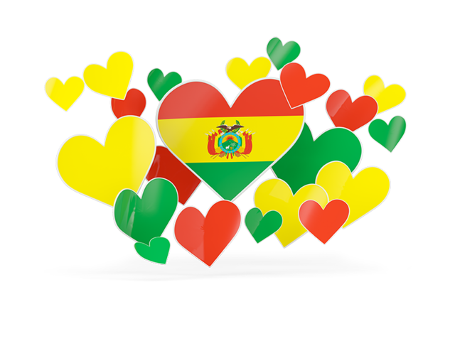 Flying heart stickers. Download flag icon of Bolivia at PNG format