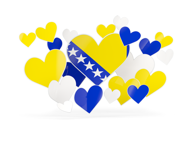 Flying heart stickers. Download flag icon of Bosnia and Herzegovina at PNG format