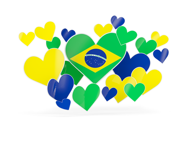 Flying heart stickers. Download flag icon of Brazil at PNG format