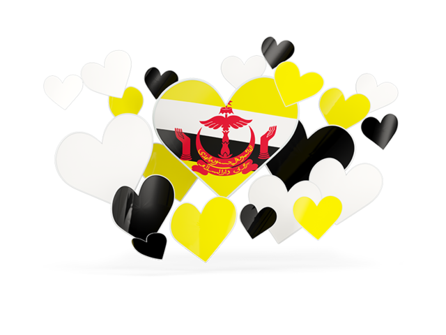 Flying heart stickers. Download flag icon of Brunei at PNG format