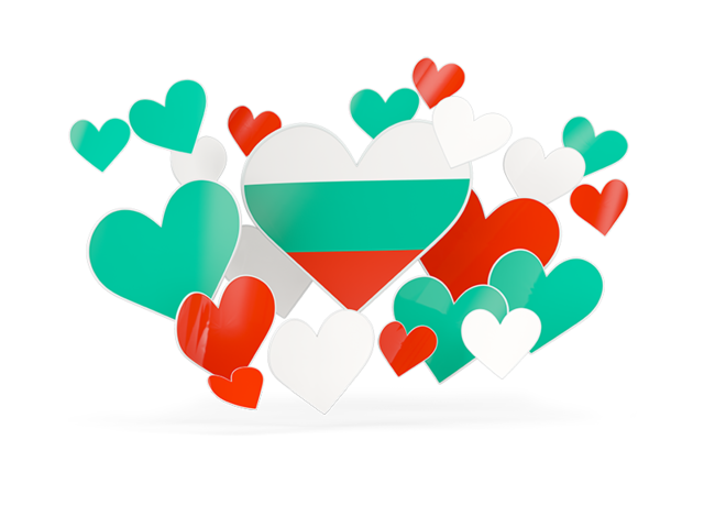 Flying heart stickers. Download flag icon of Bulgaria at PNG format