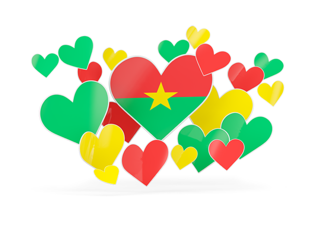 Flying heart stickers. Download flag icon of Burkina Faso at PNG format