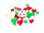 Burundi. Flying heart stickers. Download icon.