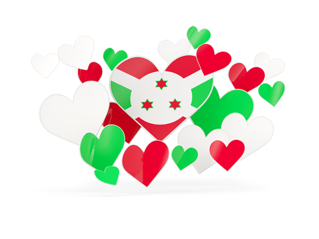 Flying heart stickers. Download flag icon of Burundi at PNG format